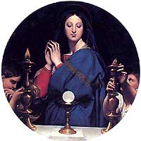 [La virgen ante el Sacramento de J. A. Ingres]