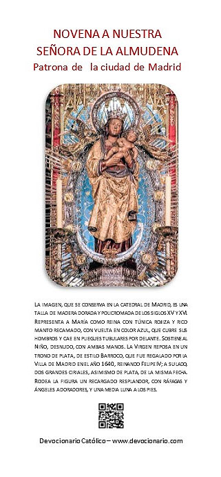 Folleto para impimir la novena a nuestra Señora de la Almudena]