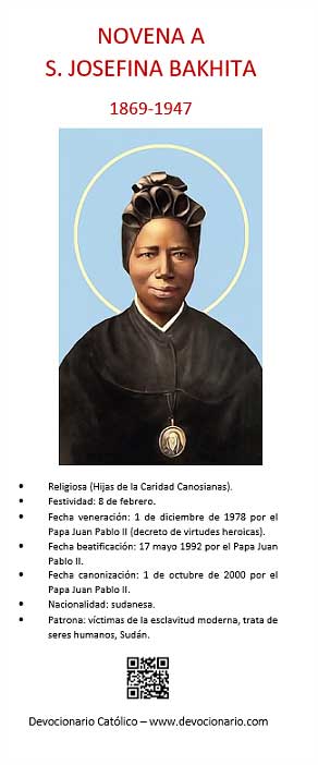 [Folleto para imprmir novena a santa Josefina Bakhita]