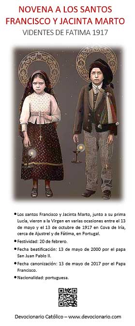 [Folleto para imprimir novena a los santos  Francisco y Jacinta Marto]