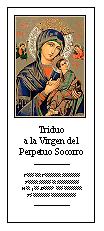 [Portada del folleto con el triduo a la Virgen del Perpetuo Socorro]