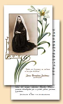 [Estampa religiosa de Santa Bernadette Soubirous]