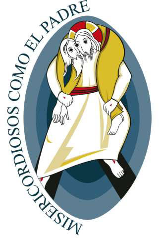 [Logo oficial del Jubileo: Misericordiosos como el Padre]